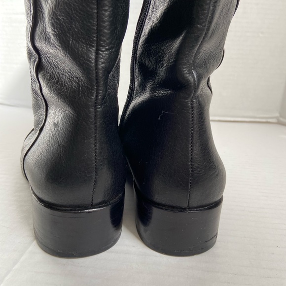 Via Spiga Riding Boots Black Leather Knee High Tall Womens 9M Logo Italy - Picture 6 of 16